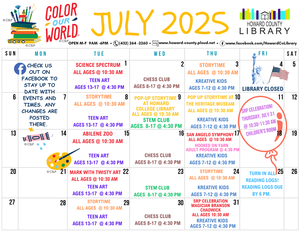 SRP 2025 July Calendar
