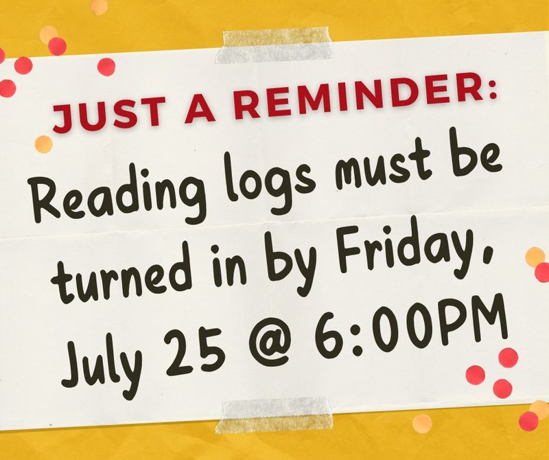 Reading Logs Due! Reading Logs Due!